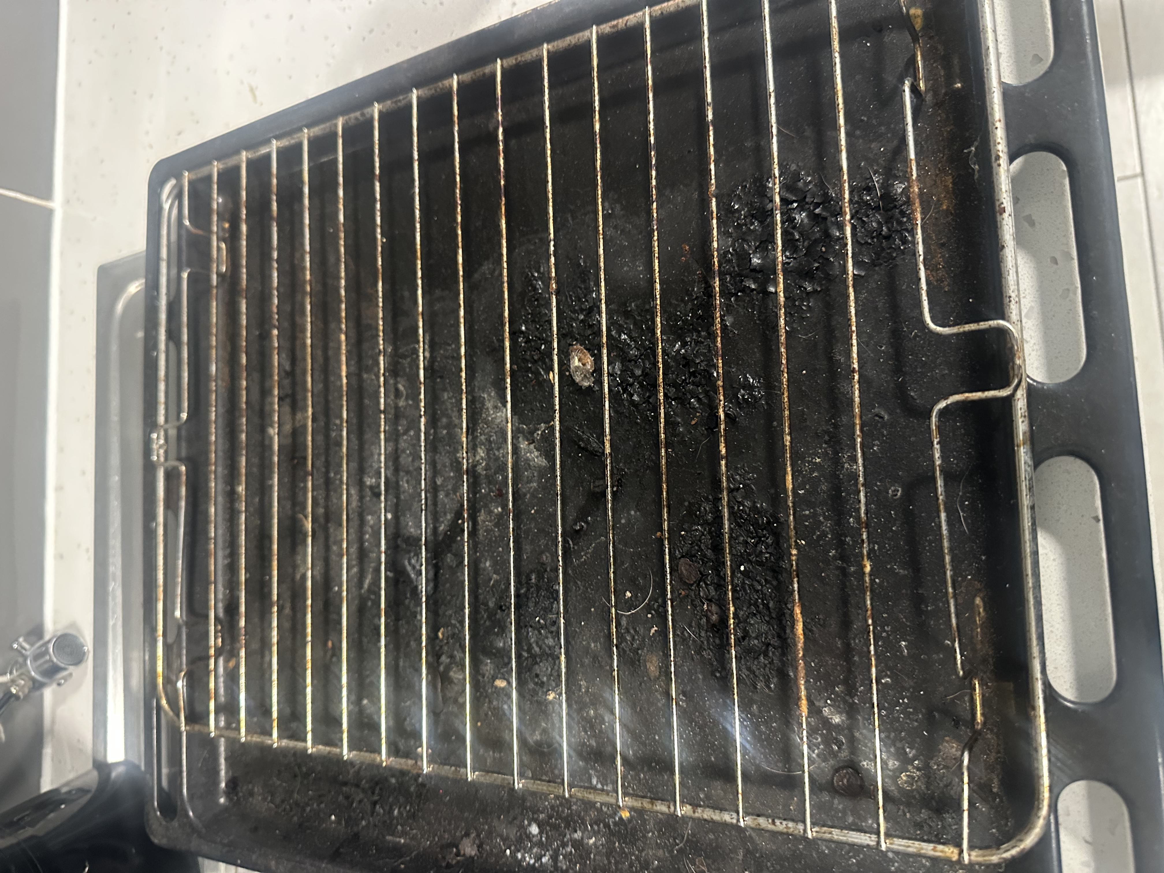 Deep Cleaning - Oven Tray before