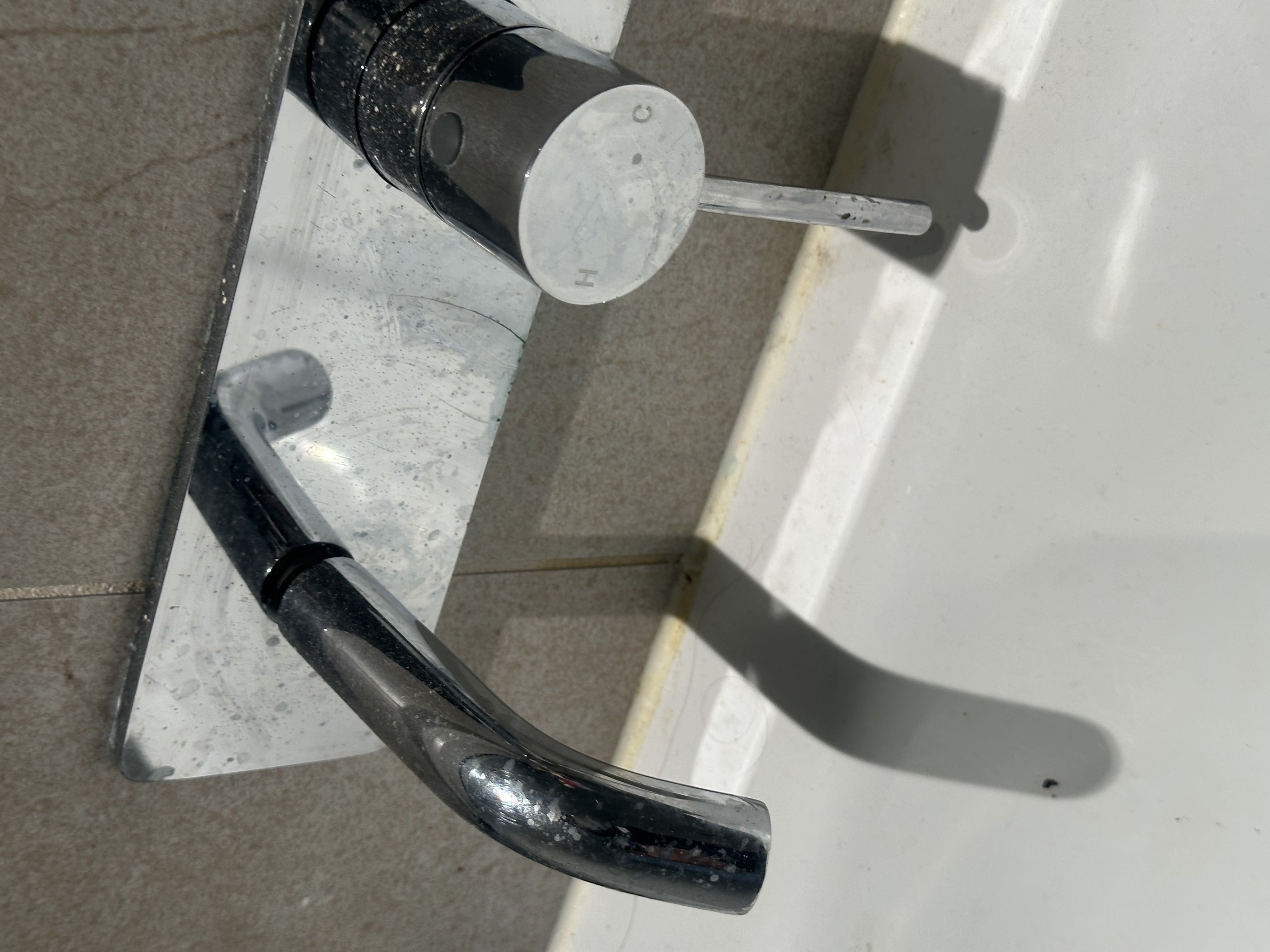 General Cleaning - Chrome Faucet before